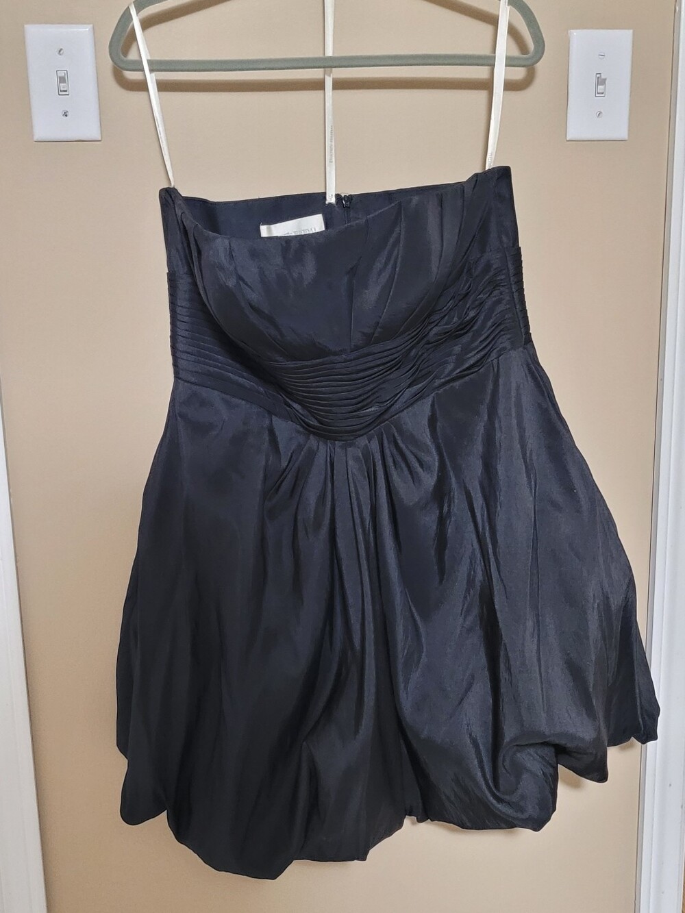 David's Bridal Strapless Black Party Dress